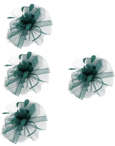 SAFIGLE 4stücke Fascinator Haarschmuck Für Damen Abnehmbarer Haarkamm Und Stirnband Vielseitig Tragbar Für Hochzeiten Und Teepartys Leicht Und Atmungsaktiv