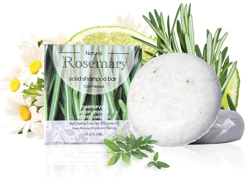 Shefave Rosmarin Shampoo Bar mit Zitronengrasöl, Sheabutter, Natürliche Anti-Haarausfall Organische Festes Shampoo Trockene Kopfhaut, Seife für Haarwachstum, Stärkend