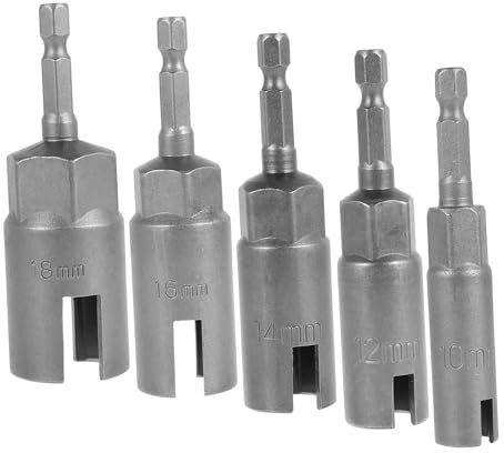 Sweetness 5-Teiliges Flügelmuttern-Schraubendreher-Set, 11–19 mm Stahlschlitz-Flügelmuttern-Schraubendreher-Bit, 1/4-Sechskantschaft-Flügelmuttern-Schraubendreher-Set, Steckschlüssel-Einsatz-
