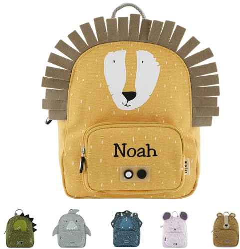 upstitch studio Trixie Kinderrucksack mit Namen personalisiert bestickt (Löwe, Rucksack GROß/BIG)