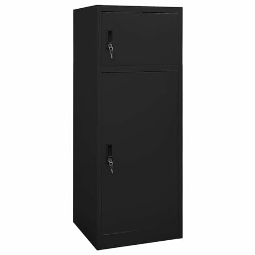 Gecheer Schrank für Satteltür, aus Stahl, schwarz, metallisch, 53 x 53 x 140 cm, Sattelschrank aus Stahl, Schrank für Reitstätten