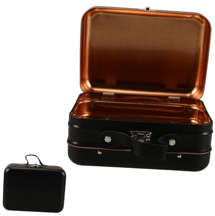 Zerodeko Mini Koffer Aufbewahrungsbox Für Makeup Spielzeug Elektronik Eisenkonstruktion Schwarz Vielseitige Nutzung Für Mädchen Und Erwachsene Für Ordnung Und Schutz