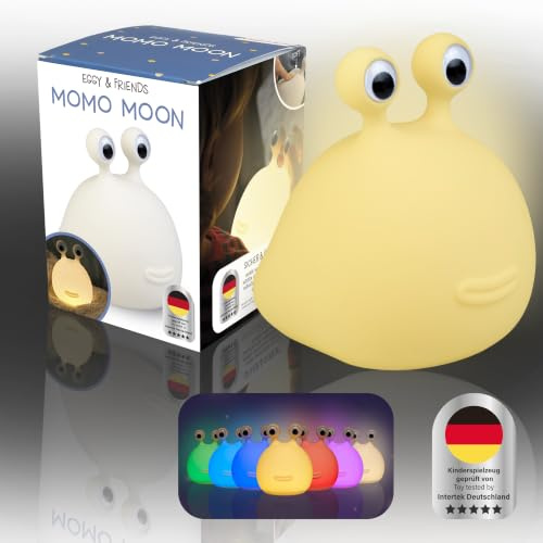 MegaLight LED Nachtlicht Kinder | Nachtlicht Baby ohne verschluckbare Kleinteile | Stilllicht dimmbar | Nachtlampe für Kinderzimmer Touch USB | Momo Moon