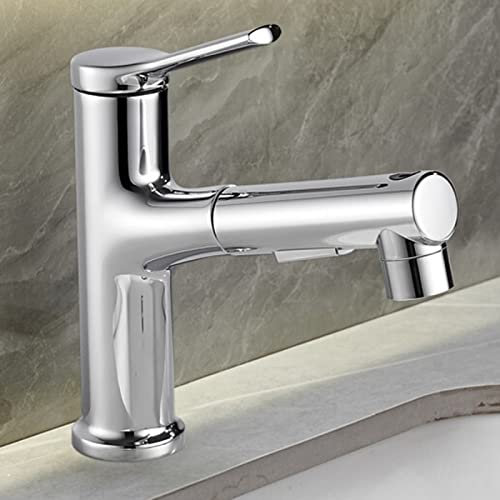 Badezimmer-Wasserhahn mit 3 Sprühmodi, Einhebel-Mischbatterie für Waschbecken, Messingpistole, grauer Wasserhahn für heißes und kaltes Wasser, kompatibel mit Waschbecken.