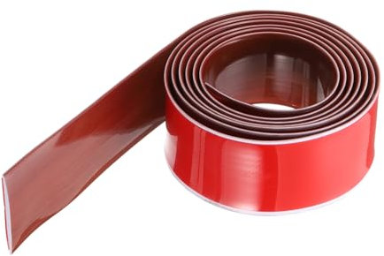QUARKZMAN Bodenübergangsleiste 2 6,56ft Selbstklebende Laminatbodenleiste Bodenabdeckungsstreifen PVC-Abschlussleiste für unebene Böden Teppichfliesen Lücken, Rot Holzmaserung