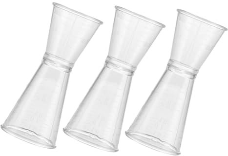 GRIRIW 3stücke Teiliges Plastik Doppelmaßbecher Transparente Cocktailschalen Für Präzises Messen Robuste Und Leichte Barutensilien Für Mixgetränke Und Cocktails