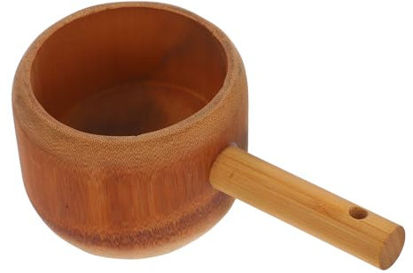 GLEAVI Mestolo Per Acqua in Legno Utensile Da Per Raccogliere Realizzato in Legno Massello e Bambù Robusto e Resistente Con Design Per Migliorare La Tua Esperienza