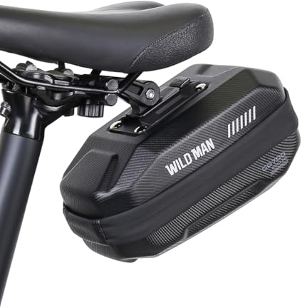 VERTAST wasserdichte Fahrrad Satteltasche 3D Hard Shell - Fahrradsitz Tasche mit Schnellverschluss - Leichtes Fahrrad Zubehör unter Sitzpack für Werkzeug MTB Rennrad E-Bike Citybike (Schwarz)