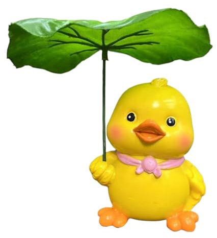 Statue de canard | Statue de jardin de canard de 5,91 pouces | Ornement en résine avec parapluie | Décoration de jardin Figures extérieures | Figurines décoratives décoratives résistantes aux intempé