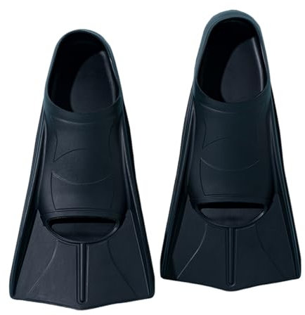 ENEN Pinne Corte Nuoto Piscina Regolabili Taglia 30-47, Pinne Snorkeling in Silicone Morbide per Allenamento Unisex per Bambini e Adulti Uomini Donne per Nuoto Snorkeling (BS20 Nero,XS(33-35))