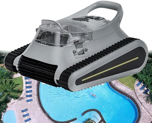 Nettoyeur de piscine robotique sans fil pour piscines hors sol et hors sol, grimpe les murs avec planification intelligente de l'itinéraire, convient pour une profondeur d'eau de 0,5 à 3 m