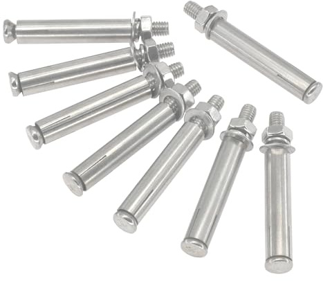 8 PCS 304 Stainless Steel Expansion Bolts – Heavy-Duty Wall and Floor Anchors for Concrete and Brick (M8 × 80mm)