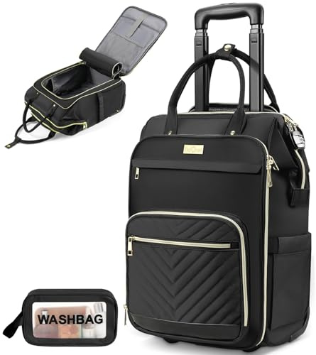 Star Cloud Unterfluggurt Handgepäck mit Rädern - Rollrucksack für Frauen mit Schloss, USB&Type-C-Ladeanschluss, Persönliches Reisegepäck mit Rädern, Softside Rollrucksack, Rucksack Trolley Handgepäck