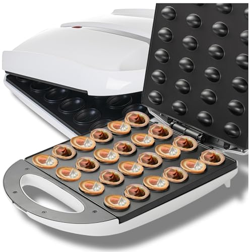 Avenido Oreschki Waffeleisen mit Antihaftplatten 1600W – 2 Minuten Backzeit mit 24 Hälften – Wärmeisolierte Griffe – Kontrolllampe – Rutschfestes Gehäuse