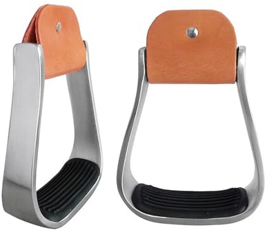 DOUDINGMAO Leichte Aluminium-Steigbügel mit rutschfester Fußmatte für sicheres Westernreiten und Reiten, mit Aluminium gepolsterte Western-Steigbügel