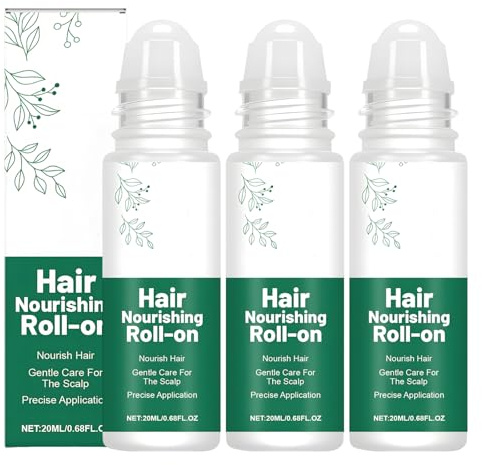 Hair Growth Serum, 20 ml X 3 Roll On Flaschen mit Haarwuchsserum, Rosmarin Haarwachstum Serum, Haarserum für Haarwachstum, Beruhigt die Kopfhaut, Pflegt die Haarwurzeln, Unisex Haarserum Wachstum