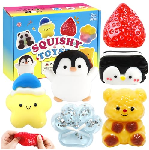 6Pcs Taba Cat Paw Penguin Pfote Stressabbau Spielzeug Kneifende Keks | Simulation Keks Stressabbau Spielzeug Fufu Toys Angstreduzierung für Erwachsene