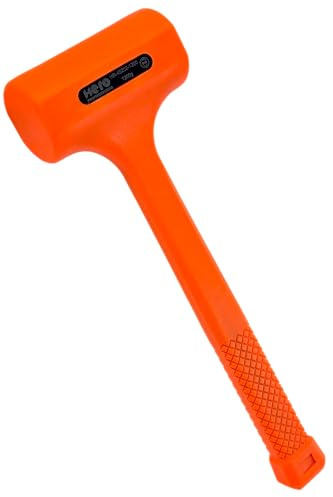 HERO Schonhammer 1400g | rückschlagfrei | Ø 60 mm Hammer – Professional Ausbeulhammer mit PU-Ummantelung, Stahlschrot-Füllung, Profi Gummihammer Kunststoffhammer (Premium-Line) für Blechbearbeitung
