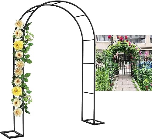 Arche de Jardin en Métal Noir Solide pour Plantes Grimpantes Anti-Déformation Treillis Résistant aux Intempéries pour Jardin Patio Décoration Mariage,120×220×40cm