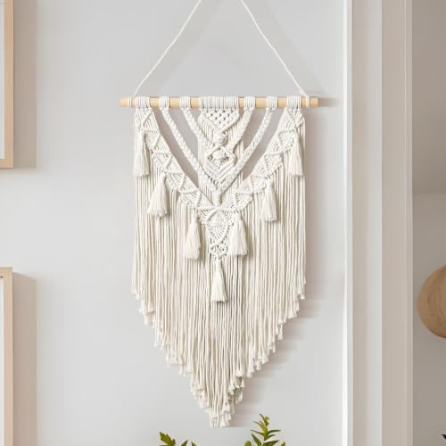 TIANCEWAN Makramee Wandbehang Boho Chic Treibholz Wandteppich