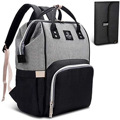 pipi bear Windel-Tasche – Rucksack für die Organisation unterwegs hellgrau