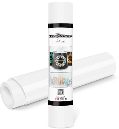 TECKWRAP Permanent Adhesive Vinyl 12 x 10ft, Glossy White