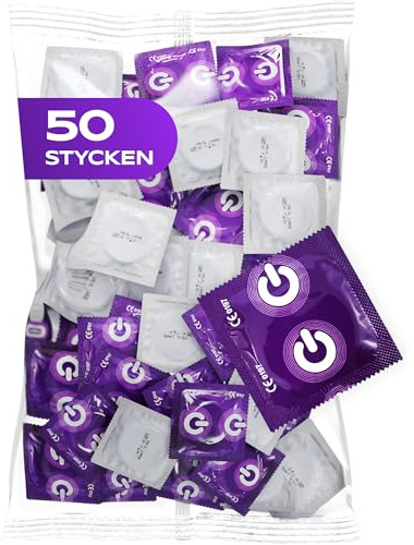 ON) Kondomer XX-Large I 57 mm bredd I 50-pack I Premium extra stora med silikon glidmedel I tunna 0,07 mm väggstyrka I Veganska för män