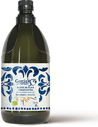 GARCÍA DE LA CRUZ - Aceite de Oliva Virgen Extra Ecológico, Aceite para Cocinar, Variedad de Aceitunas, Procedencia España, Montes de Toledo, Envase de PET Reciclado, Garrafa - 2L