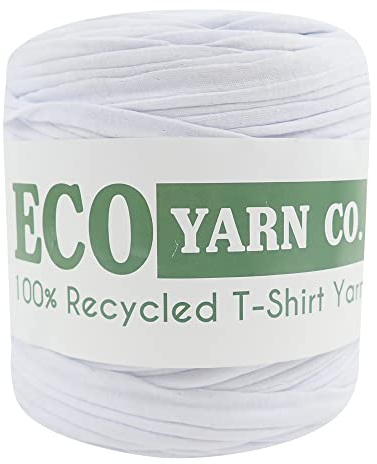 T-Shirt-Garn, recyceltes Baumwolljersey, 120 m (700 g), Weiß