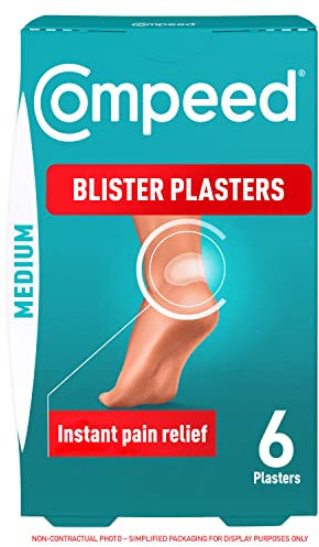 Compeed Blister Plasters Medium Size 6 Pack - Hydrocolloid Foot Treatment - Heal Fast