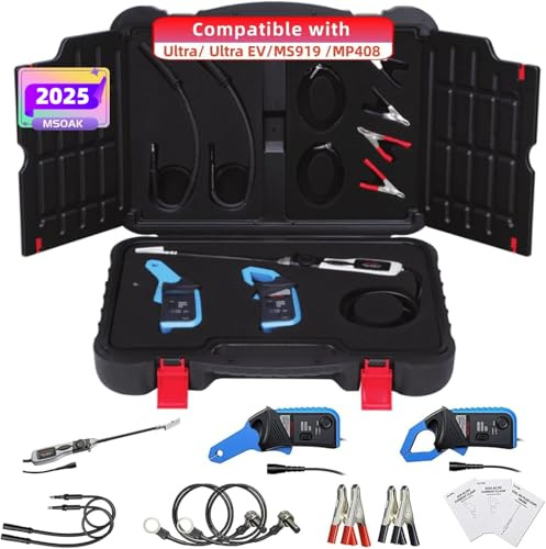 Autel MaxiSys MSOAK Oscilloscope Accessory Kit Compatible with The MaxiFlash VCMI MSUltra MS919 & MP408 Support 65A/650A AC/DC Clamp HT Extension Lead Battery Clip with Carrying Case