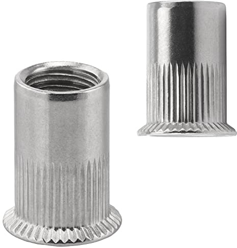 FASTON® Senkkopf Einnietmuttern Rundschaft M3x9 mm Edelstahl A2 V2A (10 Stück) Blindnietmutter Blindmuttern Rund Gewinde Offen Gerändelt Nietmuttern Gewindenieten