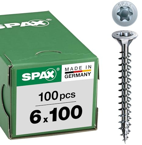 Universalschraube, 6 x 100 mm, 100 Stück, Vollgewinde, Senkkopf, T-STAR plus T30, WIROX - 1191010601005
