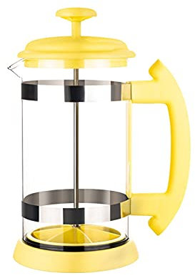 caihuashopping Coffee Pot Coffee Kettle Stainless Steel Glass Teapot Coffee Tea Percolator Filter Press Plunger 1000ml Manual Coffee Espresso Maker Pot Coffee Pots (Color : Yellow)