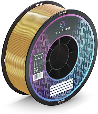 Viviform silk PLA Filament für 3D Drucker | 1kg Rolle | ∅1,75mm +/- 0,03mm | Gold metallic, VF-PLA501, 1 Kg
