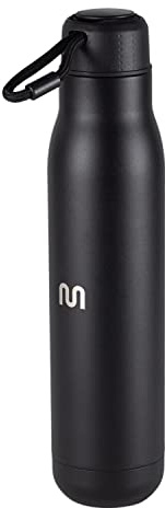 onemate – Trinkflasche aus Edelstahl 750ml in schwarz – Auslaufsichere Thermosflasche – hochwertige Wasserflasche aus Metall z.B. für den Sport, Gym oder Fahrrad – 0,75 Liter Flasche