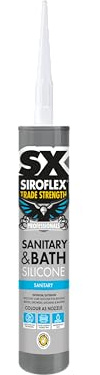SX Siroflex Sanitary and Bath Silicone Clear 310ml, Premium Anti-Fungal | Long-Lasting Watertight Seal, Excellent Adhesion Without Primer Formula, Ideal for Bathrooms & Kitchens