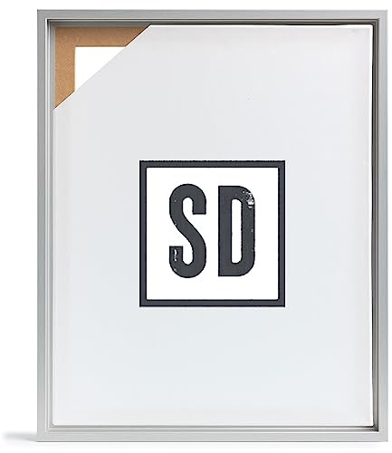 Stallmann Design Schattenfugenrahmen für Keilrahmen | 70x100 cm | Aluminium Optik | MDF Rahmen für Leinwände mit Tiefeneffekt | mit Montagezubehör | Rahmen ohne Glas und Rückwand