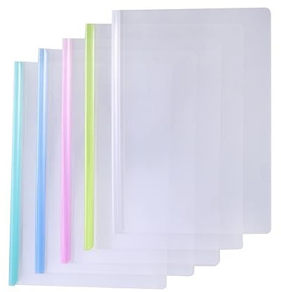 Ciieeo 10stücke Transparenter Aktenordner Mit Schiebestangenhalter Papierhülle Für Dokumente Aktenorganizer Mit Rutschfestem Verschluss Berichtsordner Für Schule Und Büro
