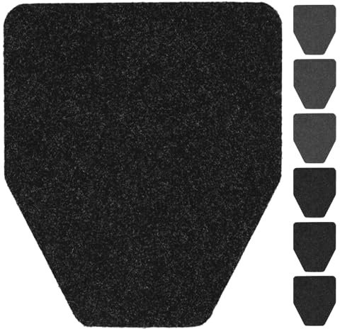 Lot de 6 Tapis d'urinoir pour Homme - Jetables - Dos en Caoutchouc antidérapant - Lavable - Élimination des odeurs - 45 x 52,1 cm - Noir - Gris foncé