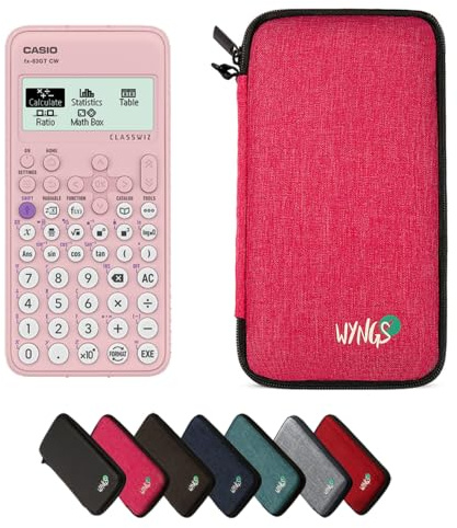 Casio FX-83GTCW Pink including a WYNGS protective case in Pink - Basic Set