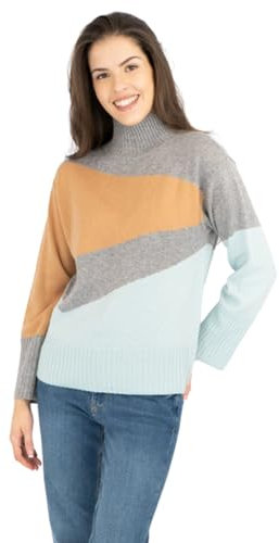Quality Brands Outlet Ex M&S Womens Knit Jumpers Funnel Neck Long Sleeve Pullover Sweater Tops Winter Essentials (UK, Numeric, 14, Regular, Regular, Beige)