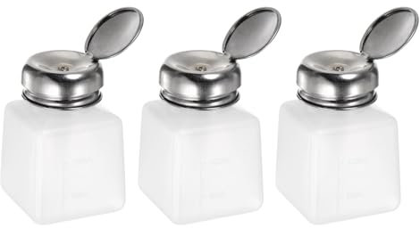 sourcing map Lot de 3 distributeurs d'alcool de solvant de 100 ml avec couvercle en acier inoxydable pour nettoyant acétone et dissolvant de vernis - Blanc