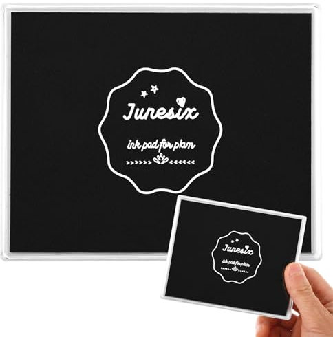 Prasacco Stempelkissen Schwarz, Stempelkissen für Kinder 10,2 x 12,6 cm Große Stempelkissen Waschbare Stempelkissen für DIY Baby-Handabdrücke, Baby-Fußabdrücke, Fingermalerei, Basteln