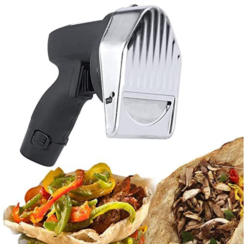 Electric Barbecue Meat Slicer,Automatic Doner Kebab Knife,Electric Kebab Slicer with 2 Blades Cutting Turkish Kebab Slicer,Meat Cutting Machine,Cordless (Cordless)