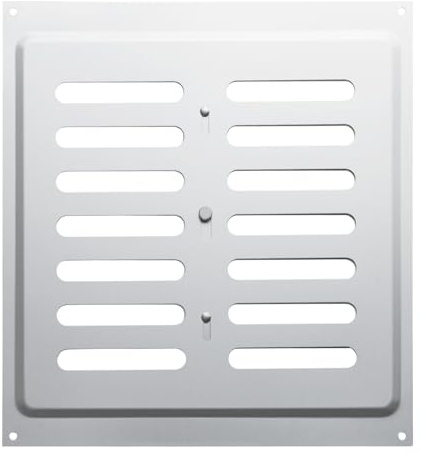 SOTECH Rejilla de ventilación de aluminio 260 x 240 mm, perforación | de ranura ovalada Placa de para atornillar con cierre deslizante