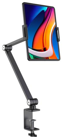 BEWISER Tablet Halterung Tisch Ständer für iPad,Handyhalterung Tragbare Monitor-Schreibtischhalterung,Kompatibel mit 4,7–15,6 Zoll Bildschirm, Kindle, Fire HD, Switch,Grau