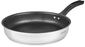 Karaca Gastro-panna, 20 cm – högkvalitativ stekpanna i rostfritt stål (1,5 liter) med brandsäker non-stick-beläggning och hållbar rostfri yta för hälsosam matlagning och långvarig användning