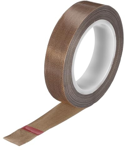 QUARKZMAN PTFE Band 13mm x 0.18mm x 9m (B*D*L), Selbstklebend PTFE Gewindedichtband PTFE Isolierband für Vakuummaschine Lebensmitteldichtung, Hitzebeständiges Klebeband Braun