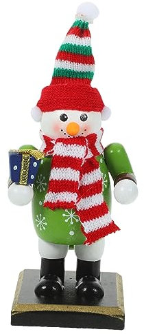 Cabilock Pupazzo di Schiaccianoci Ornamentazione Natalizia in Legno Figura Divertente da Tavolo Decorazione Unica per Casa Regalo per Feste